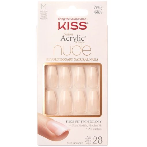 shop Kiss Salon Acrylic Nude French Nails - KAN07 af Kiss - online shopping tilbud rabat hos shoppetur.dk