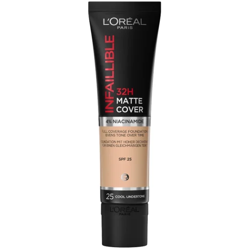 shop L'Oreal Paris Cosmetics Infaillible 32H Matte Cover Foundation SPF 25 - 30 ml - 25 Cool Undertone af LOreal Paris - online shopping tilbud rabat hos shoppetur.dk