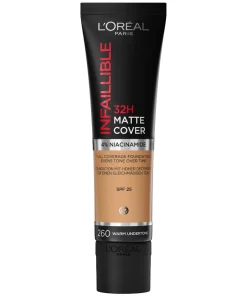 shop L'Oreal Paris Cosmetics Infaillible 32H Matte Cover Foundation SPF 25 - 30 ml - 260 Warm Undertone af LOreal Paris - online shopping tilbud rabat hos shoppetur.dk