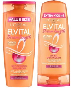 shop L'Oreal Paris Elvital Dream Length Restoring Set 400 + 300 ml af LOreal Paris - online shopping tilbud rabat hos shoppetur.dk