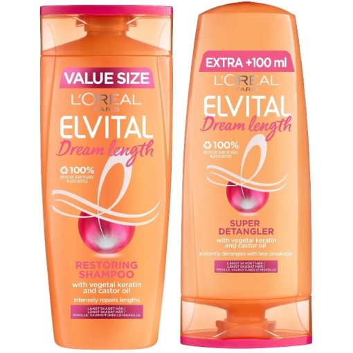 shop L'Oreal Paris Elvital Dream Length Restoring Set 400 + 300 ml af LOreal Paris - online shopping tilbud rabat hos shoppetur.dk