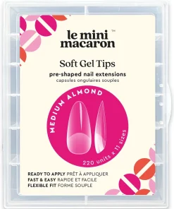 shop Le Mini Macaron Soft Gel Tips 220 Pieces - Medium Almond af Le Mini Macaron - online shopping tilbud rabat hos shoppetur.dk