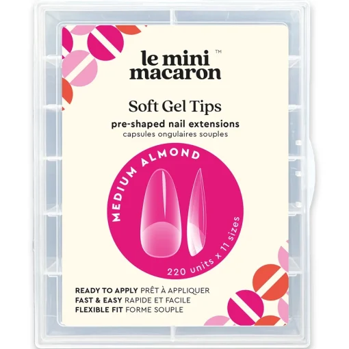 shop Le Mini Macaron Soft Gel Tips 220 Pieces - Medium Almond af Le Mini Macaron - online shopping tilbud rabat hos shoppetur.dk