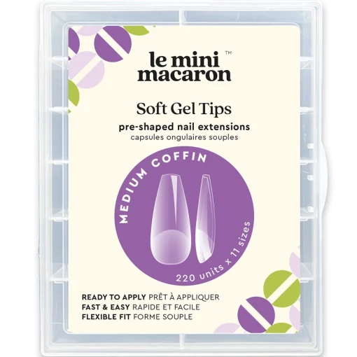 shop Le Mini Macaron Soft Gel Tips 220 Pieces - Medium Coffin af Le Mini Macaron - online shopping tilbud rabat hos shoppetur.dk