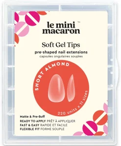 shop Le Mini Macaron Soft Gel Tips Matte & Pre Buff Effect 220 Pieces - Short Almond af Le Mini Macaron - online shopping tilbud rabat hos shoppetur.dk