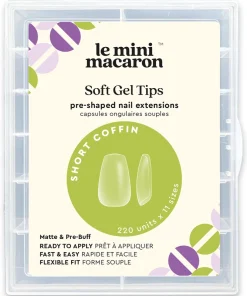 shop Le Mini Macaron Soft Gel Tips Matte & Pre Buff Effect 220 Pieces - Short Coffin af Le Mini Macaron - online shopping tilbud rabat hos shoppetur.dk