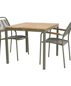 shop Mandalay Toscana cafésæt med 2 Verona stole - Teak/grøn af mandalay - online shopping tilbud rabat hos shoppetur.dk