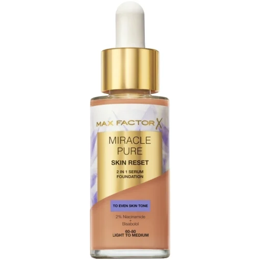 shop Max Factor Miracle Pure 2in1 Skin Reset Serum Foundation 30 ml - 60-80 Light to Medium af Max Factor - online shopping tilbud rabat hos shoppetur.dk