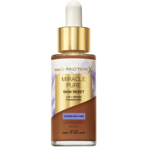 shop Max Factor Miracle Pure 2in1 Skin Reset Serum Foundation 30 ml - 95-100 Deep to Very Deep af Max Factor - online shopping tilbud rabat hos shoppetur.dk