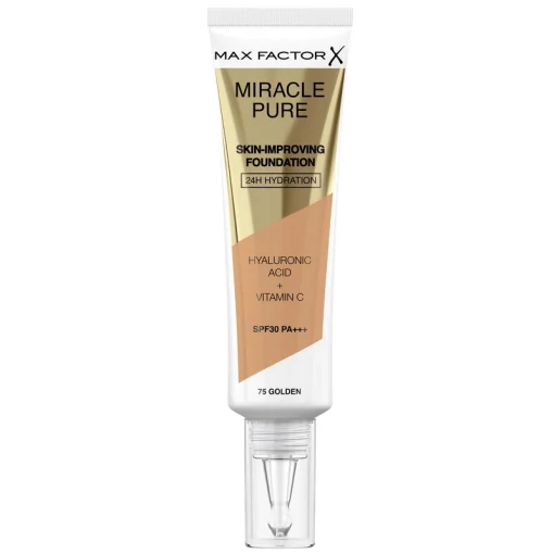 shop Max Factor Miracle Pure Skin-Improving Foundation 30 ml - 75 Golden af Max Factor - online shopping tilbud rabat hos shoppetur.dk