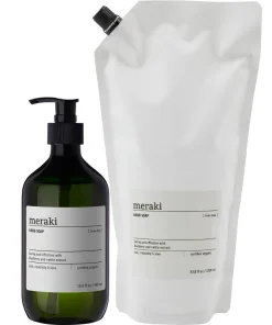 shop Meraki Hand Soap 490 ml + Refill 1000 ml - Linen Dew af Meraki - online shopping tilbud rabat hos shoppetur.dk