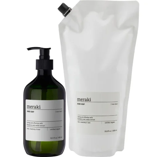 shop Meraki Hand Soap 490 ml + Refill 1000 ml - Linen Dew af Meraki - online shopping tilbud rabat hos shoppetur.dk