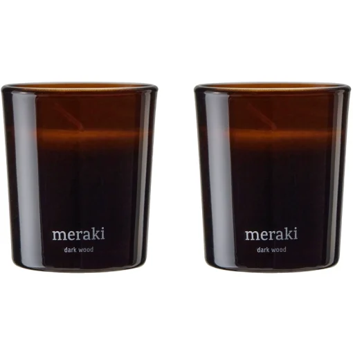 shop Meraki Scented Candle 2 x 60 gr. - Dark Wood af Meraki - online shopping tilbud rabat hos shoppetur.dk