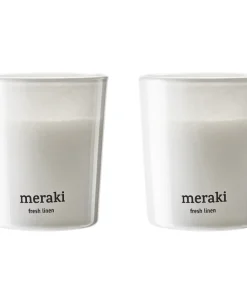 shop Meraki Scented Candle 2 x 60 gr. - Fresh Linen af Meraki - online shopping tilbud rabat hos shoppetur.dk