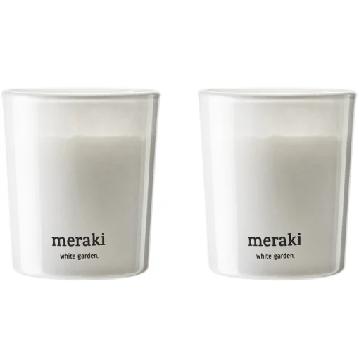 shop Meraki Scented Candle 2 x 60 gr. - White Garden af Meraki - online shopping tilbud rabat hos shoppetur.dk