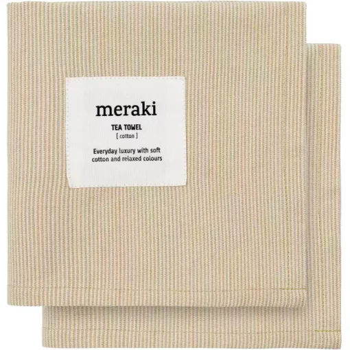 shop Meraki Tea Towels Verum 75 x 55 cm 2 Pieces - Off White/Safari af Meraki - online shopping tilbud rabat hos shoppetur.dk