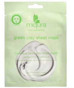 shop Miqura Green Clay Sheet Mask 1 Piece af Miqura - online shopping tilbud rabat hos shoppetur.dk