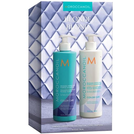 shop Moroccanoil Duo Box Blonde Shampoo + Conditioner 500 ml (Limited Edition) af Moroccanoil - online shopping tilbud rabat hos shoppetur.dk