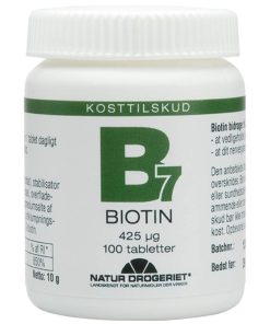 shop Natur Drogeriet B7 Biotin 425 ug 100 Pieces af Natur Drogeriet - online shopping tilbud rabat hos shoppetur.dk