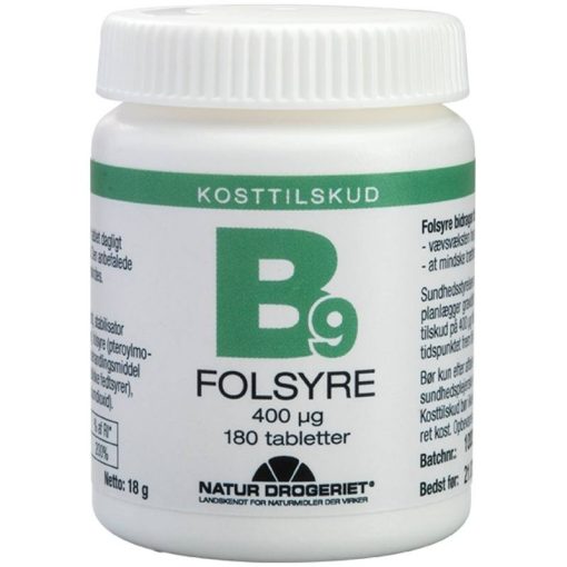 shop Natur Drogeriet B9 Folic Acid 400 ug 180 Pieces af Natur Drogeriet - online shopping tilbud rabat hos shoppetur.dk