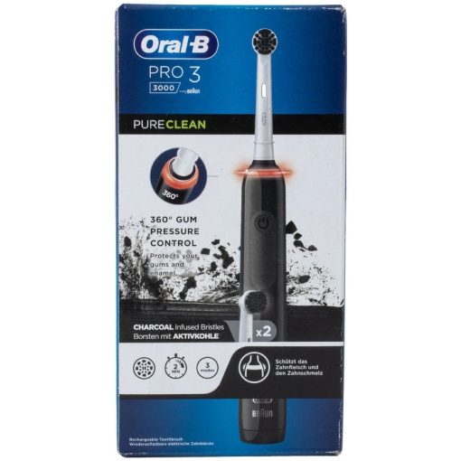 shop Oral-B Pro 3000 Pure Clean Black + Extra Refill af OralB - online shopping tilbud rabat hos shoppetur.dk