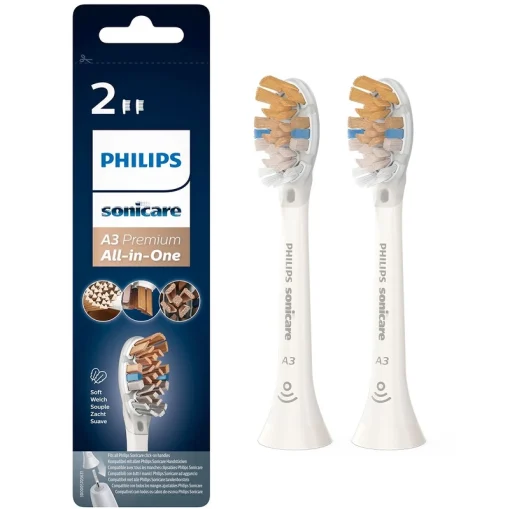 shop Philips Sonicare A3 Premium All-in-One Toothbrush Heads 2 Pieces - HX9092/10 White af Philips - online shopping tilbud rabat hos shoppetur.dk