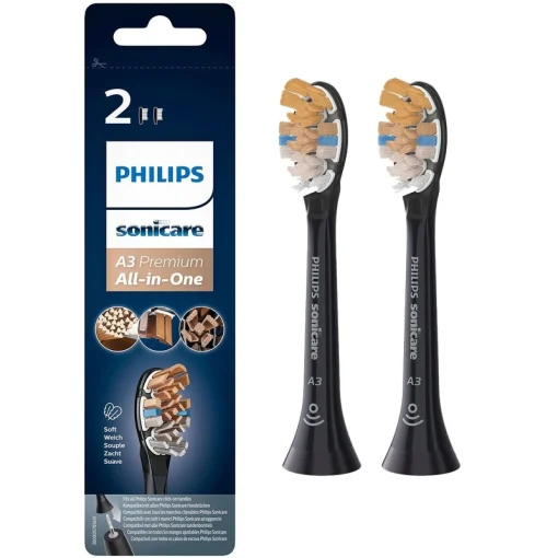 shop Philips Sonicare A3 Premium All-in-One Toothbrush Heads 2 Pieces - HX9092/11 Black af Philips - online shopping tilbud rabat hos shoppetur.dk