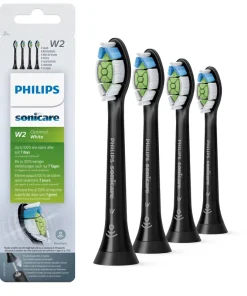 shop Philips Sonicare W2 Optimal White Toothbrush Heads 4 Pieces - HX6064 Black af Philips - online shopping tilbud rabat hos shoppetur.dk