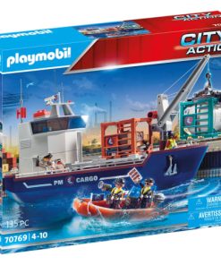 shop Playmobil City Action Cargo godsskib med båd af playmobil - online shopping tilbud rabat hos shoppetur.dk