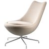 shop Poul M. Volther lænestol - L40 Bellamie med drejestel - Beige/stål af fdb-moebler - online shopping tilbud rabat hos shoppetur.dk