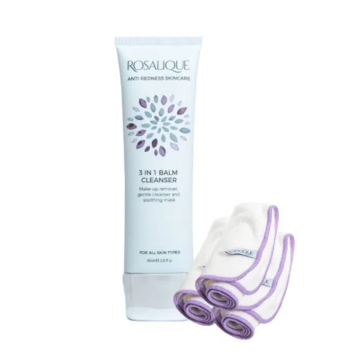 shop Rosalique 3 In 1 Balm Cleanser 100 ml + 3 Bamboo Cloths af Rosalique - online shopping tilbud rabat hos shoppetur.dk