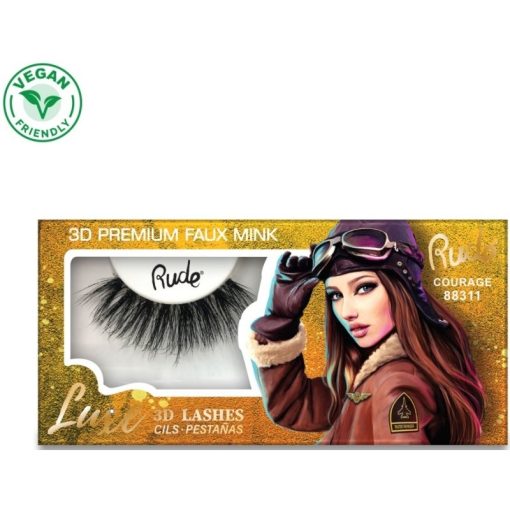 shop Rude Cosmetics Luxe 3D Lashes Premium Faux Mink - Courage af Rude Cosmetics - online shopping tilbud rabat hos shoppetur.dk