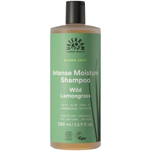 shop Urtekram Blown Away Intense Moisture Shampoo Wild Lemongrass 500 ml af Urtekram - online shopping tilbud rabat hos shoppetur.dk