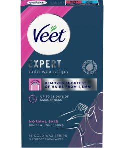 shop Veet Expert Cold Wax Strips Bikini & Underarms Normal Skin 16 Pieces af Veet - online shopping tilbud rabat hos shoppetur.dk