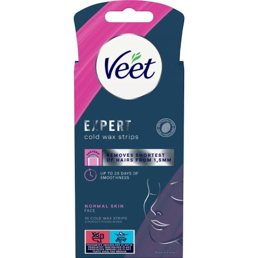 shop Veet Expert Cold Wax Strips Face Normal Skin 16 Pieces af Veet - online shopping tilbud rabat hos shoppetur.dk