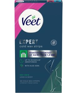 shop Veet Expert Cold Wax Strips Legs & Body Dry Skin 20 Pieces af Veet - online shopping tilbud rabat hos shoppetur.dk