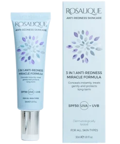 shop Rosalique 3-In-1 Anti-Redness Miracle Formula SPF 50 - 30 ml af Rosalique - online shopping tilbud rabat hos shoppetur.dk
