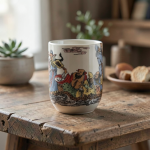 Alternative view of Boheme Tekop uden Hank – Beige/Blå Porcelæn (100 ml)